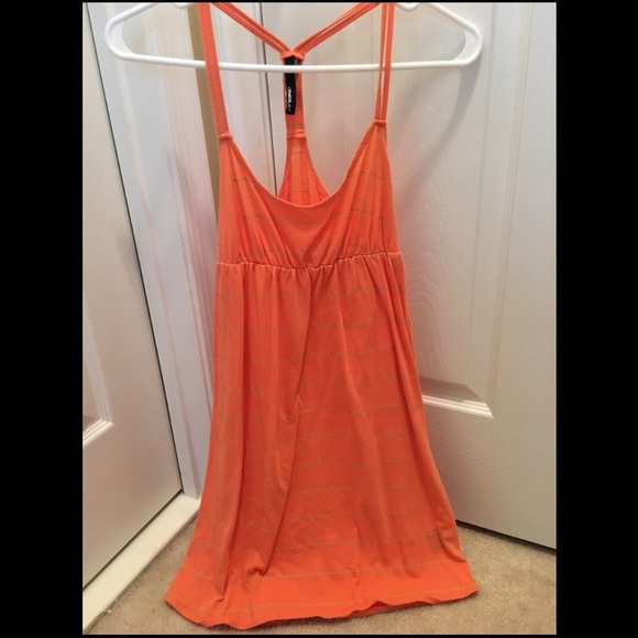 O'Neill Coral and Gold Dress