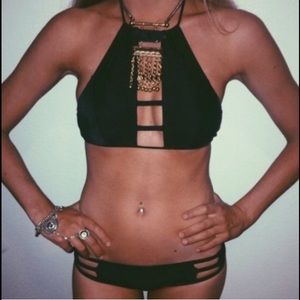 High neck halter bikini