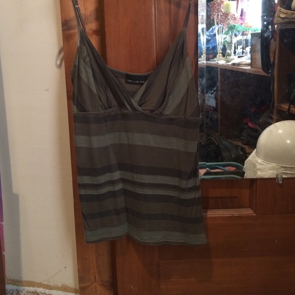 The Limited green striped tank size small