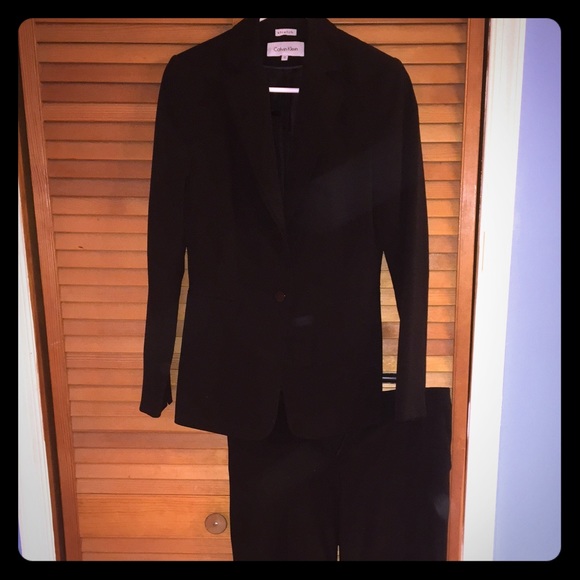 Calvin Klein Black Stretch Pant Suit