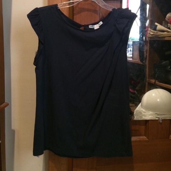 Navy blue Ruffled Sleeve tank size medium