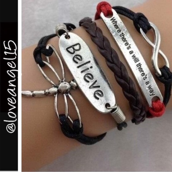 💕NOW HERE💕Infinity Dragonfly Believe Bracelet