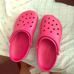 Hot Pink crocs size 7 in women's