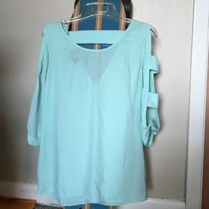 Sky Blue Pull Over Blouse