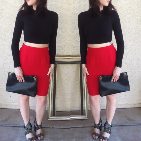 Escada Dresses & Skirts - Escada beautiful red wool mini skirt
