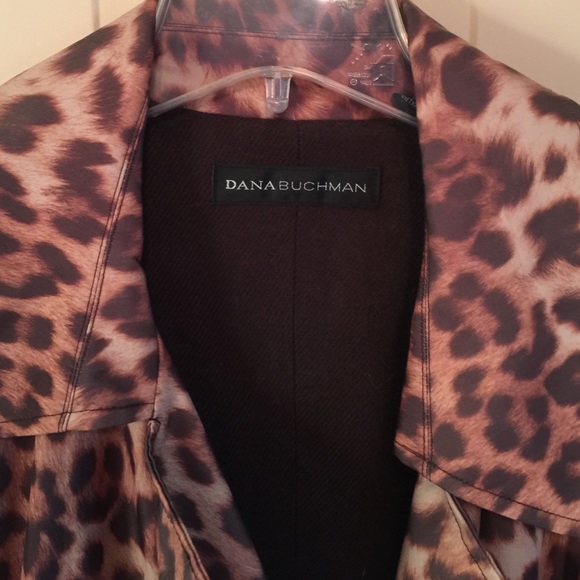 Dana Buchman Leopard trench coat - Picture 2 of 4