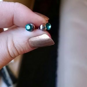 Teal stud earrings