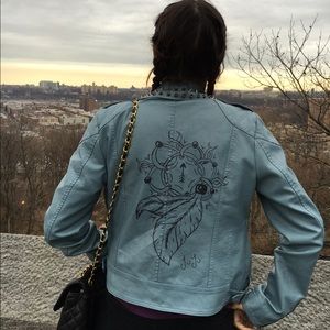 Custom painted biker jacket