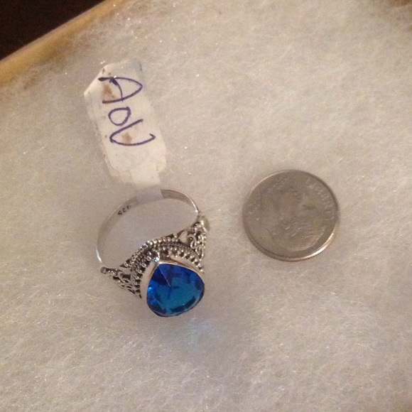 Blue Topaz Sterling Silver Ring