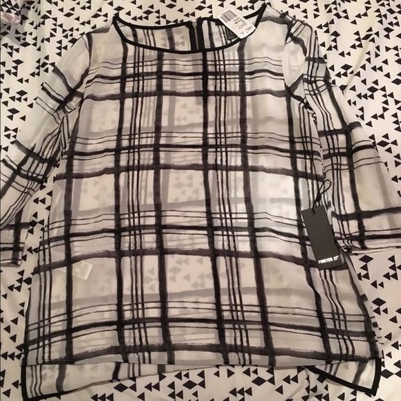 Black and White Sheer Top