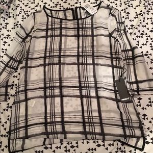 Black and White Sheer Top