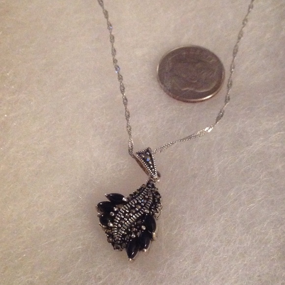 Hematite and White Topaz Necklace