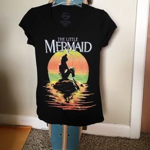 Black Short Sleeve Little Mermaid Tee