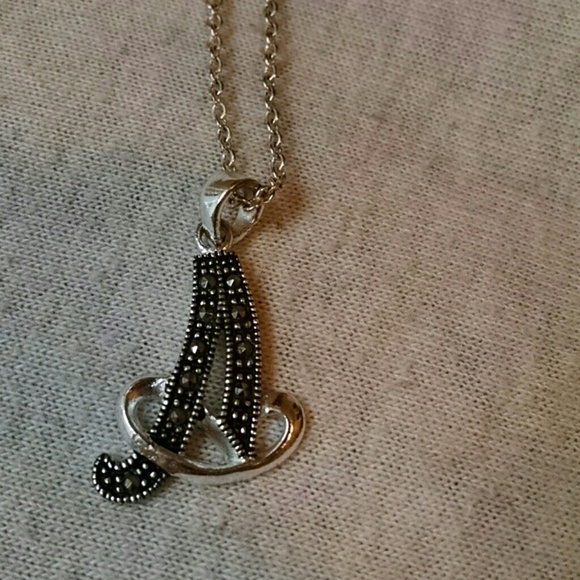 "A" initial marcasite necklace