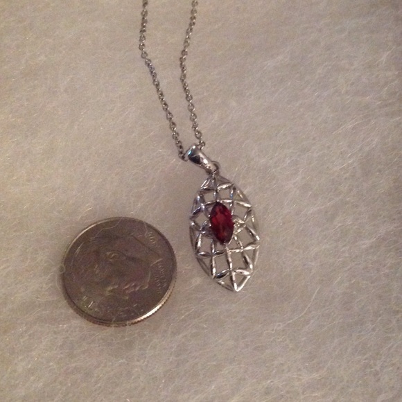 Garnet in Sterling Setting