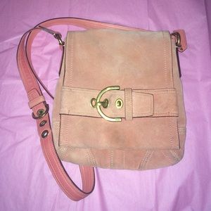 Distressed Light Pink Coach Crossbody Purse