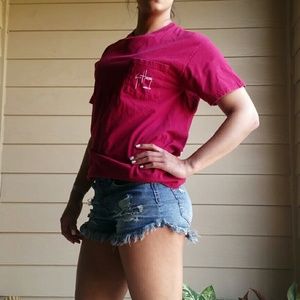 Dark red guy Harvey shirt