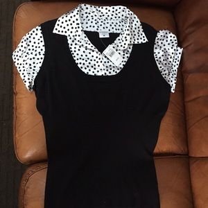 Motherhood maternity polka dot shirt size large