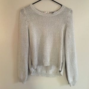 Grey Sparkle Crew Neck Sweater ; size sm