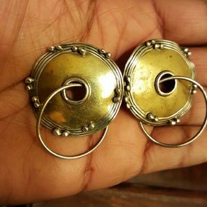 brass and sterling silver earrings