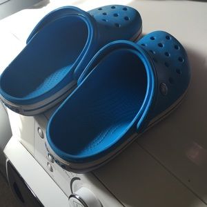 Blue crocs size 7