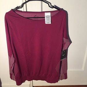Nike Purple Long-Sleeve Dri-Fit Running Top