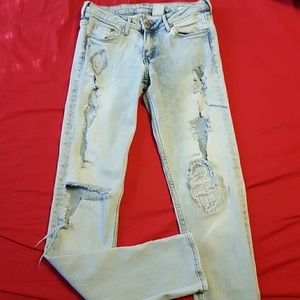 Distressed jeans