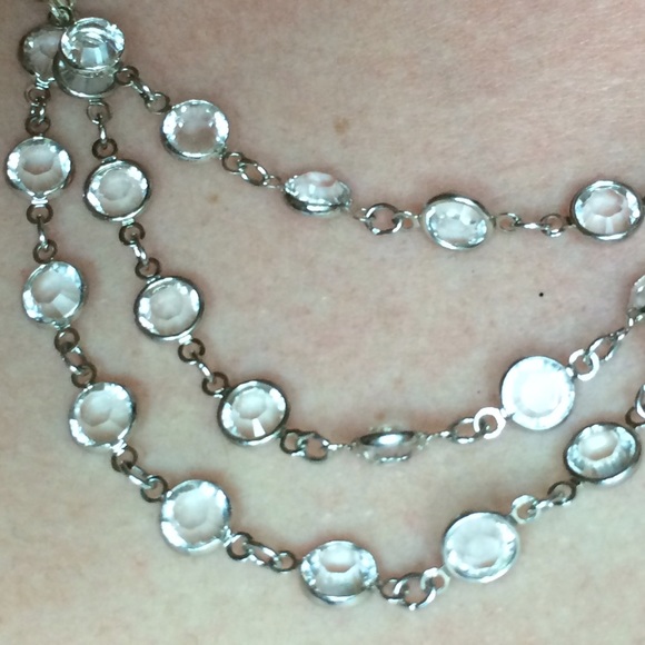Triple strand Swarovski crystal link necklace - Picture 3 of 4