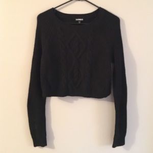 Black Cropped Express Sweater