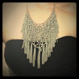 Silver statement necklace