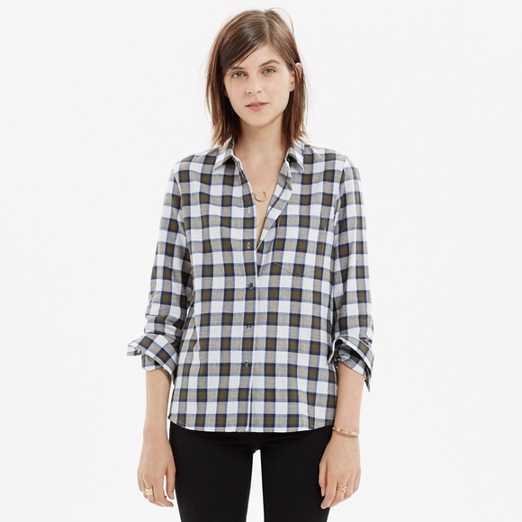 Madewell Tops - Madewell Flannel Boyshirt in Edgewood Plaid