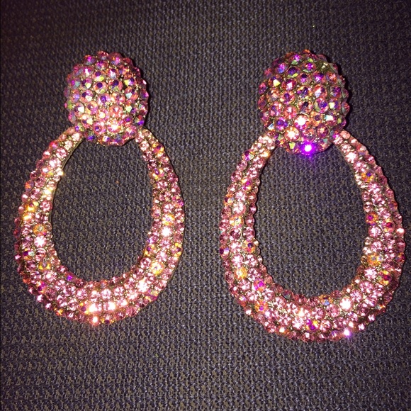 Pink prom/pageant earrings