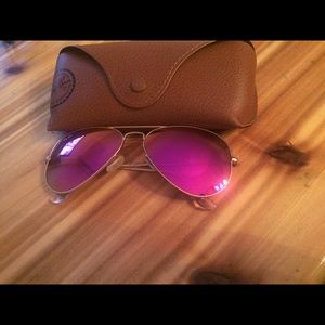 Ray-Ban 3025 112/4T Aviator Gold Pink Mirror 58mm