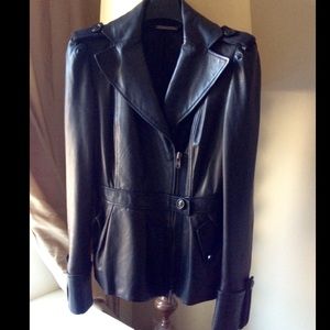 Diane Von Furstenberg Fitted Black Leather Jacket Diane Von Furstenberg Fitted Black Leather Jacket
