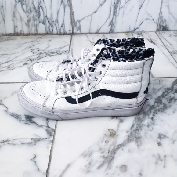 White leather vans
