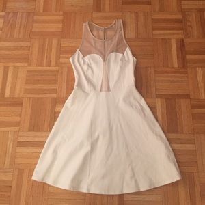 White dress w/ mesh collar and sweetheart neck