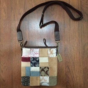 Authentic coach patchwork cross body purse