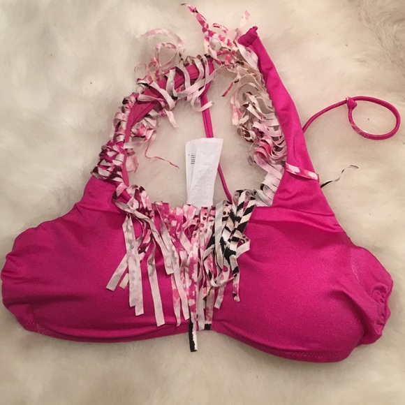 Halter fringe bikini top ✨