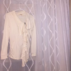 Francesca's asymmetrical zip cardigan