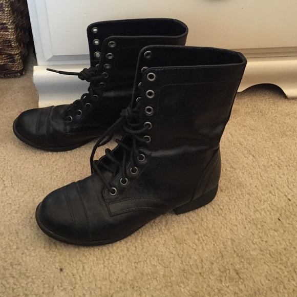 Black combat boots