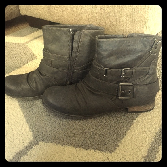 Gray ankle boots