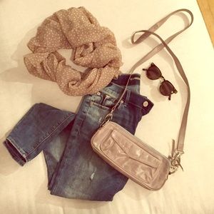 LATICO gray leather cross body purse