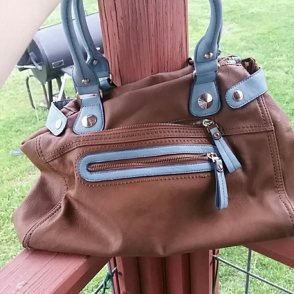 Cute brown and light blue purse