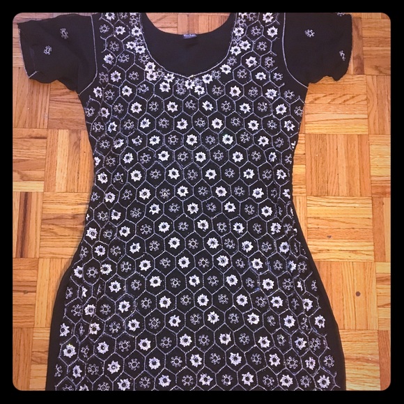 Black salwar kameez.