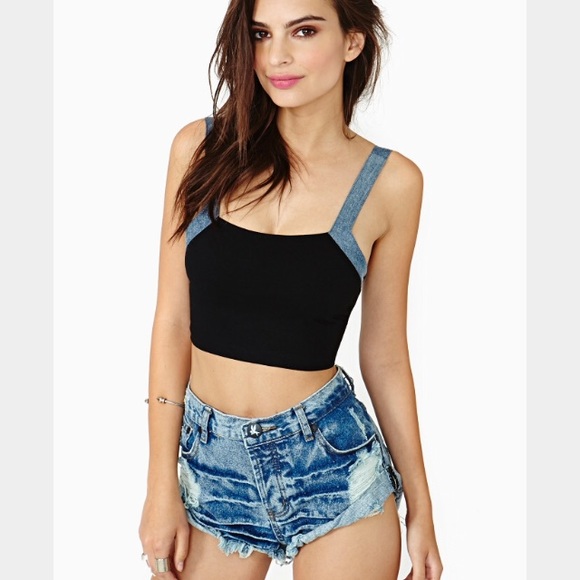 Nasty Gal black caged crop top