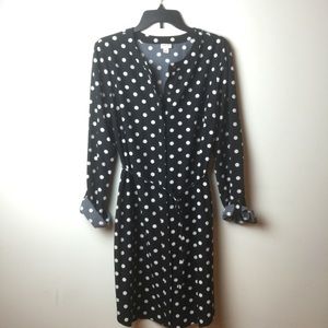 Merona Navy and Cream Polka Dot Dress