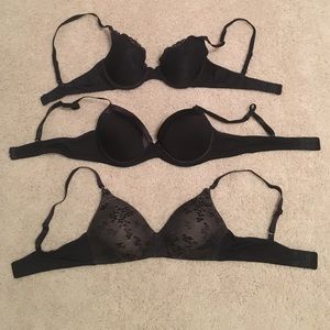Lot of 3 Black Bras!