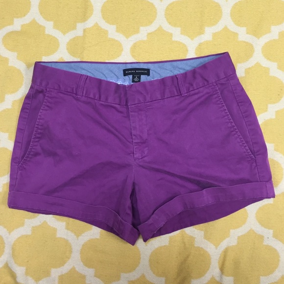 Purple roll up chino shorts {banana republic}
