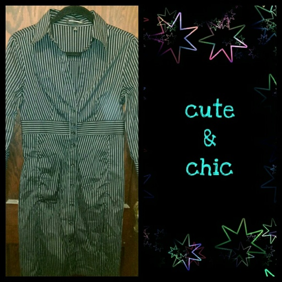 Cute pinstripe shirt dress