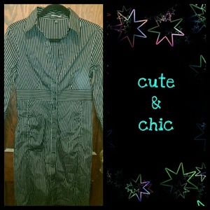 Cute pinstripe shirt dress